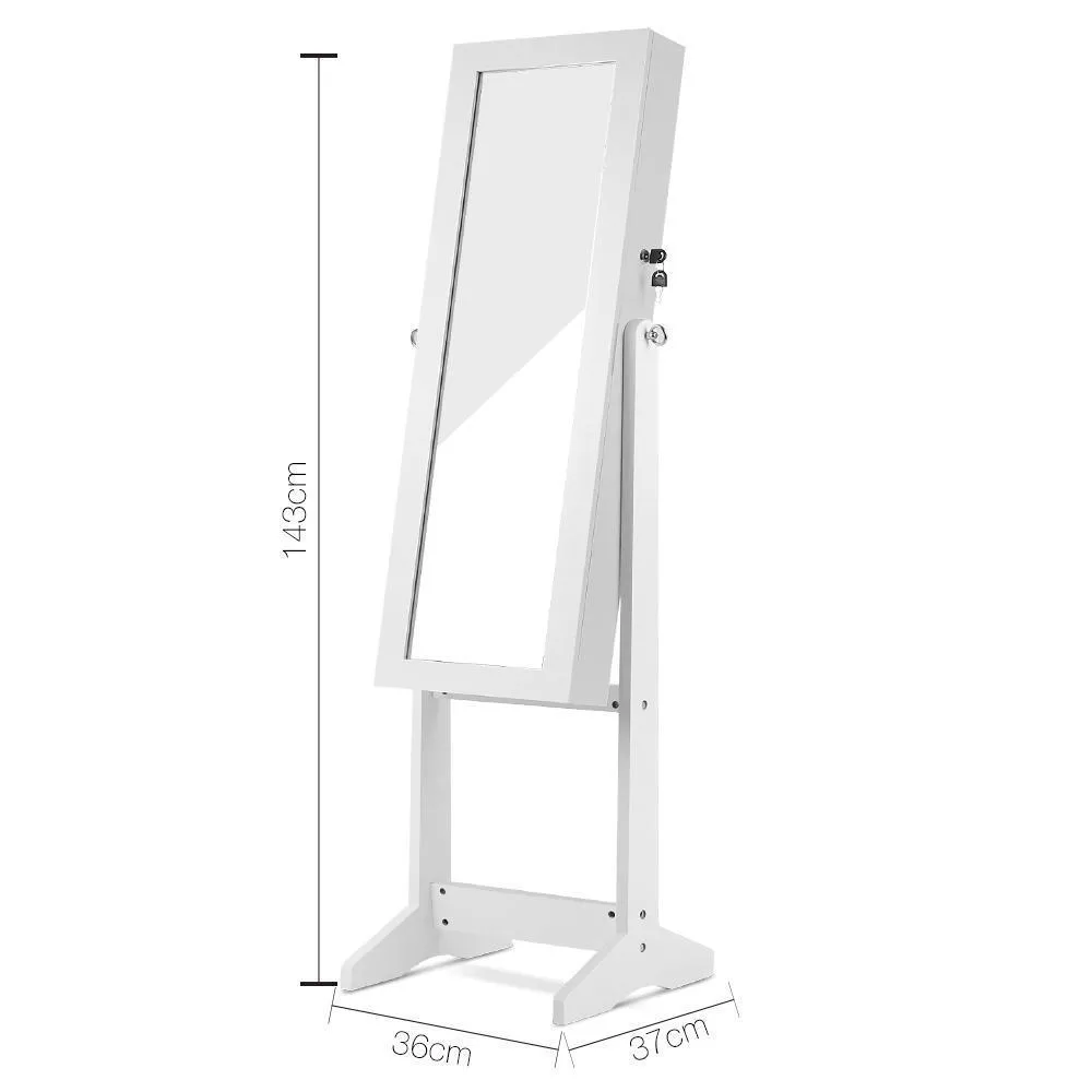 110cm Mirrow with Cabinet - White
