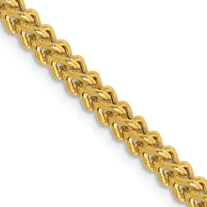 14K Gold Unisex Franco Chain with Fancy Lobster Clasp 18 Inch