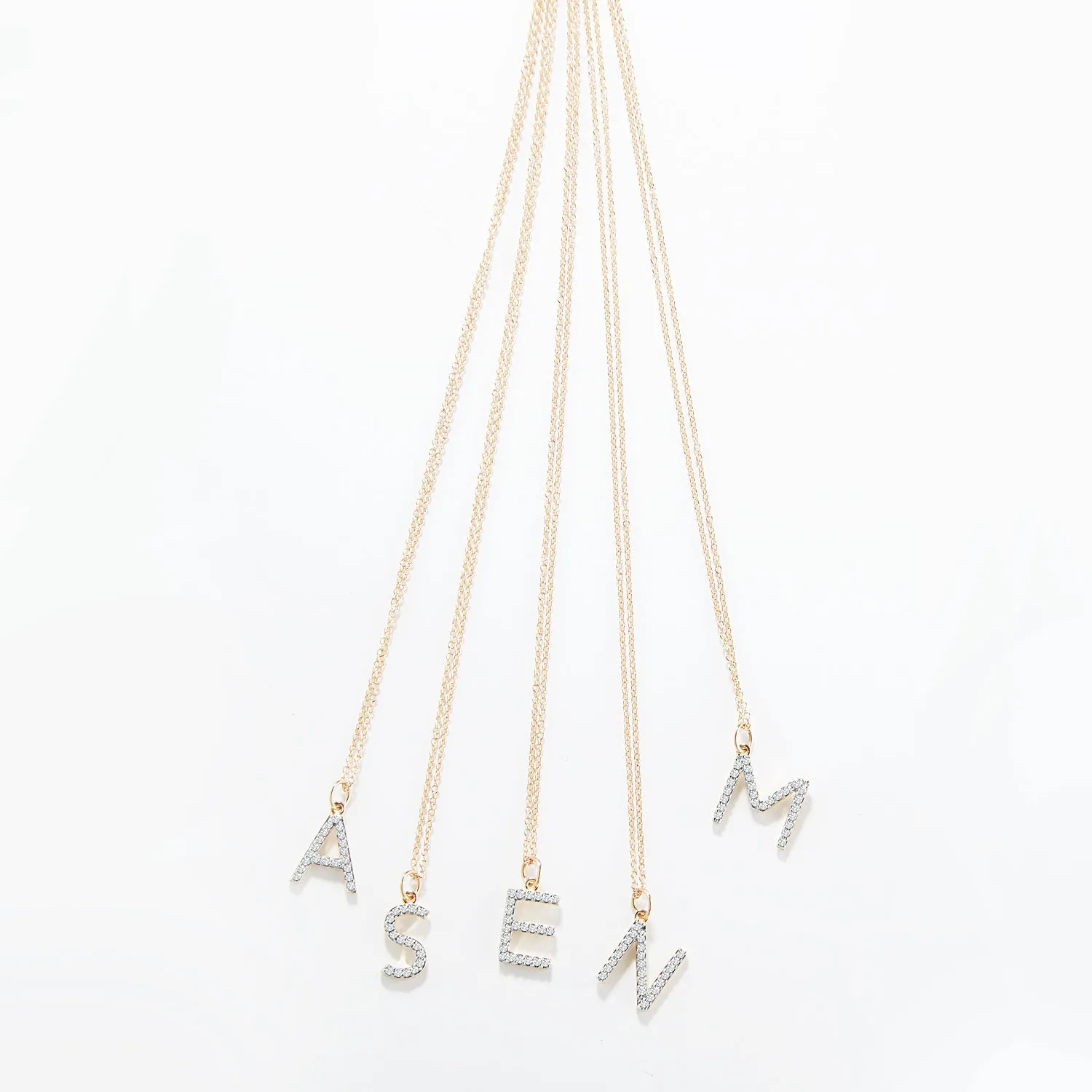14kt Gold Diamond Initial Necklace