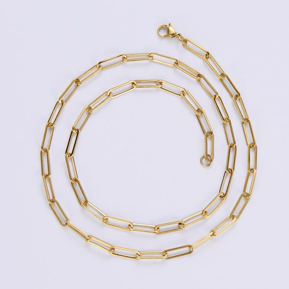 18K Gold Plated Paperclip Chain