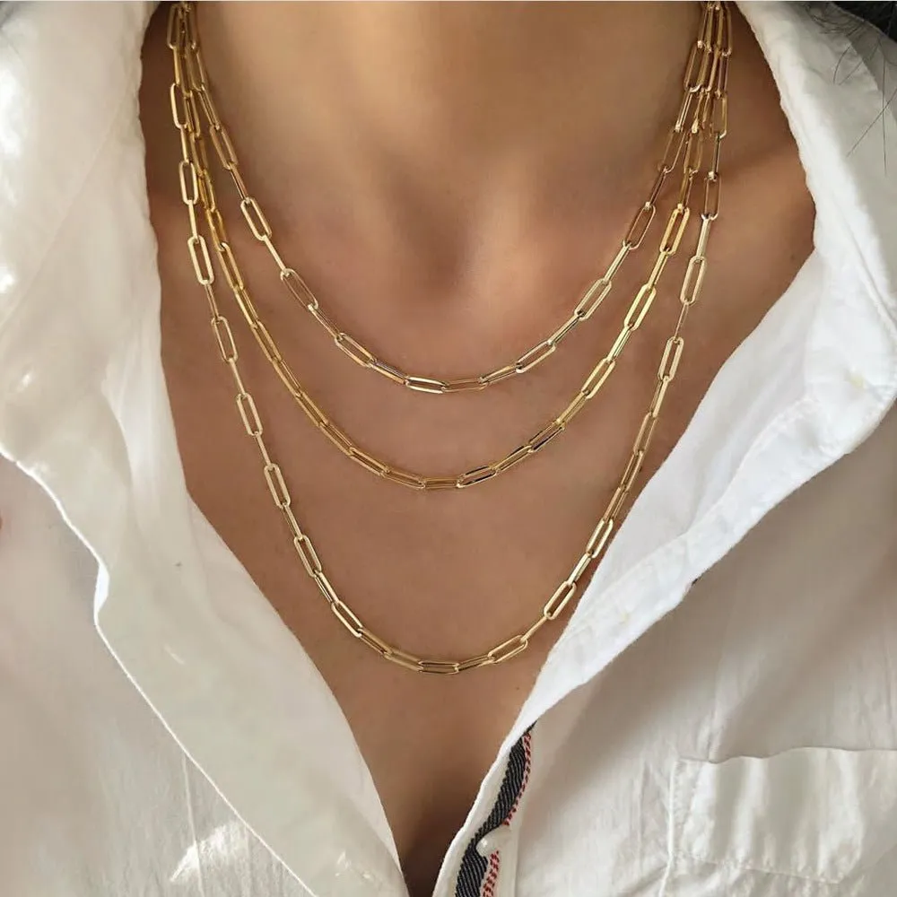 18K Gold Plated Paperclip Chain
