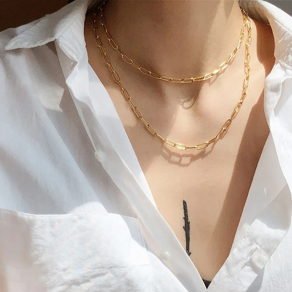 18K Gold Plated Paperclip Chain