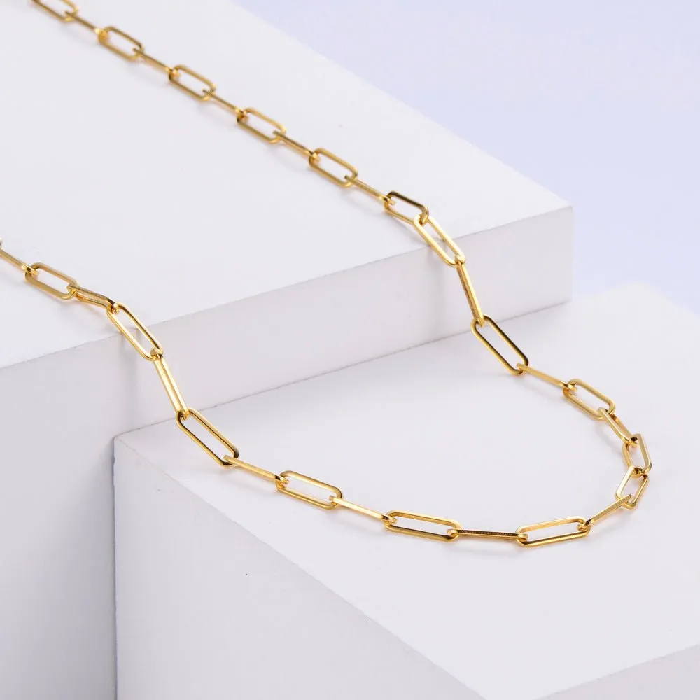 18K Gold Plated Paperclip Chain