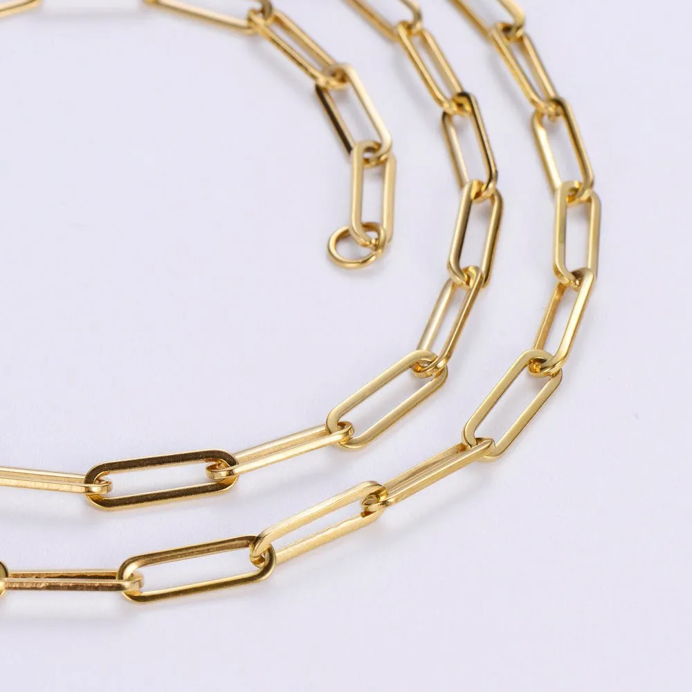 18K Gold Plated Paperclip Chain