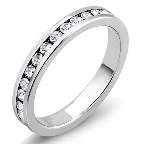 18K White Gold Plated and CZ Jewelry Set - Hoops  Studs  Tennis Bracelet  and Ring