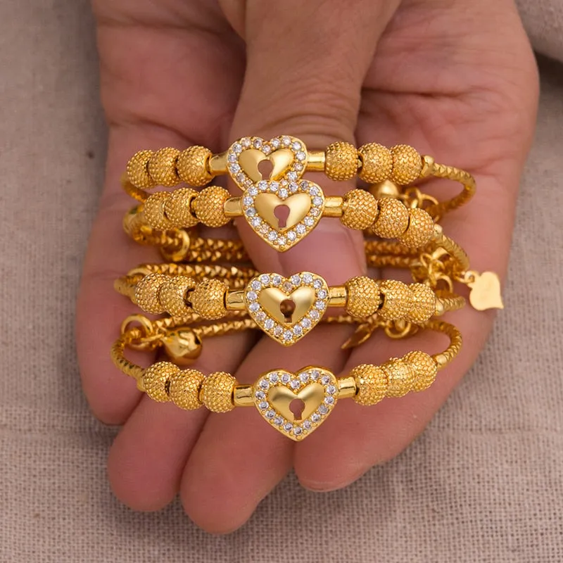 1Pcs Baby Girl Bangle Gold Color Bangles boy Girls Chind Zircon ChildrenBangle Bracelet