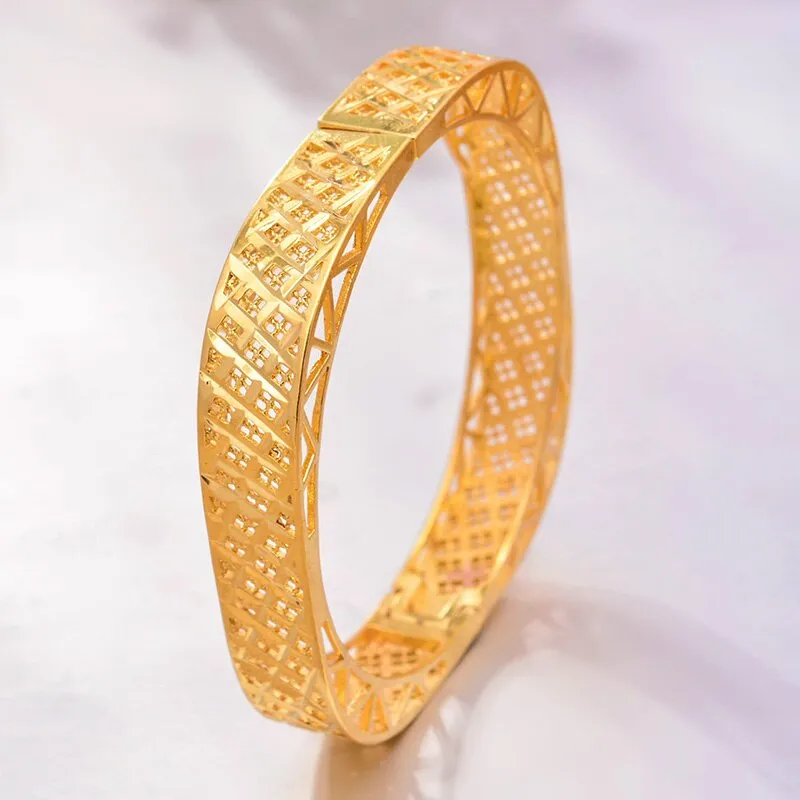 1PCS Dubai Gold Color bangles For Women Ethiopian bangles for Women