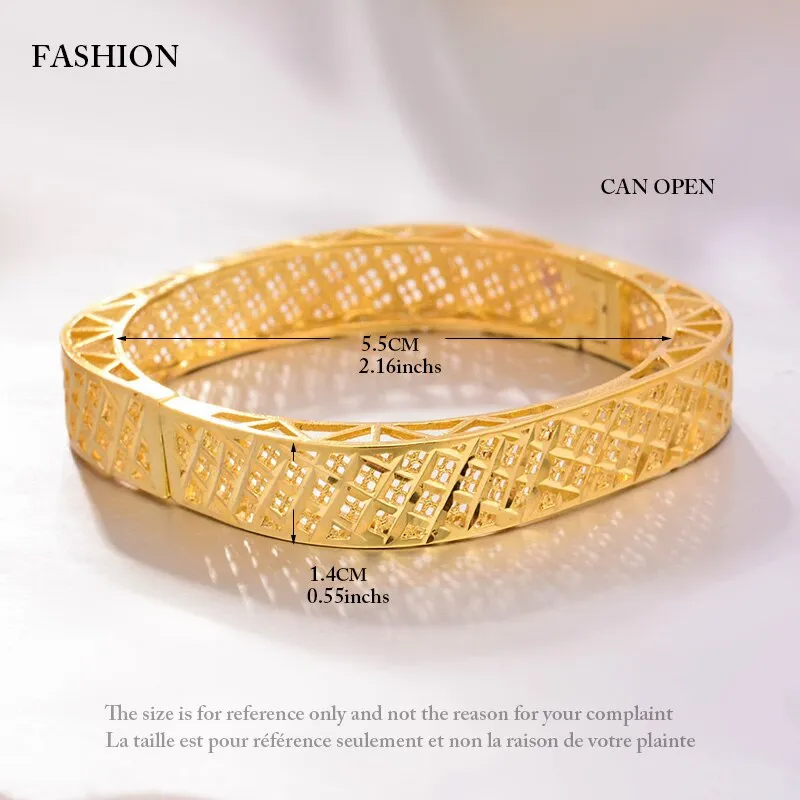 1PCS Dubai Gold Color bangles For Women Ethiopian bangles for Women