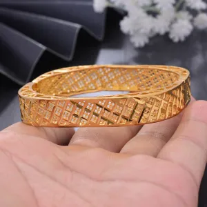 1PCS Dubai Gold Color bangles For Women Ethiopian bangles for Women