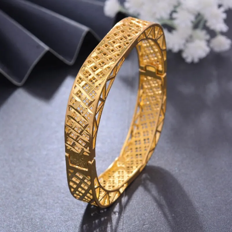 1PCS Dubai Gold Color bangles For Women Ethiopian bangles for Women