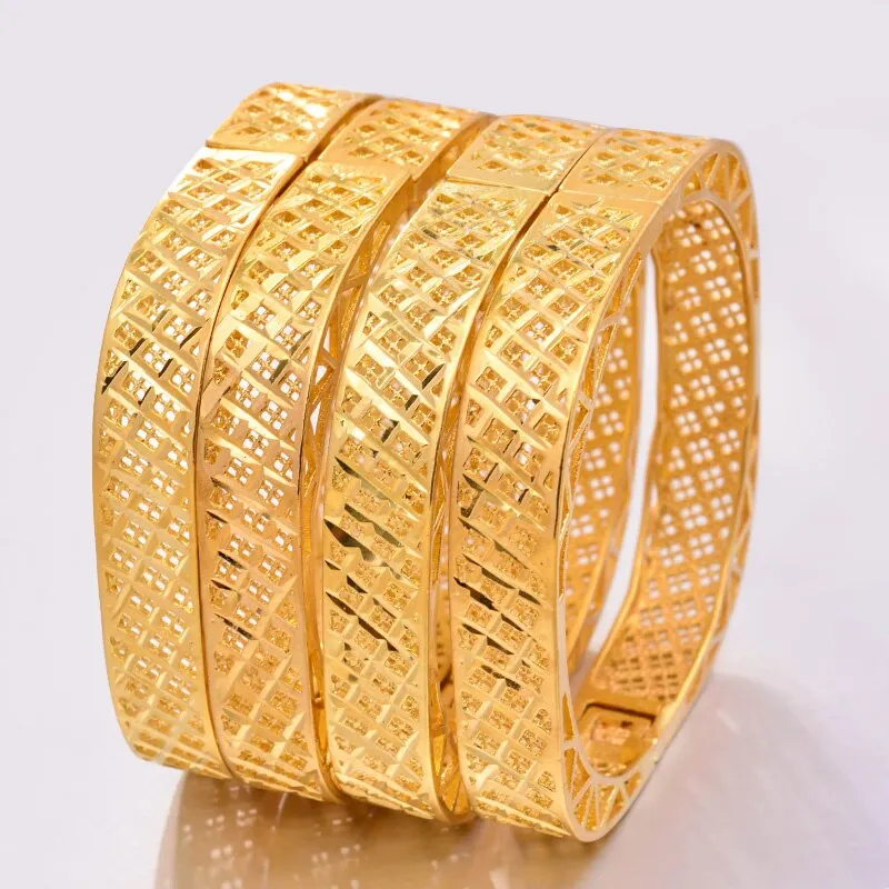 1PCS Dubai Gold Color bangles For Women Ethiopian bangles for Women