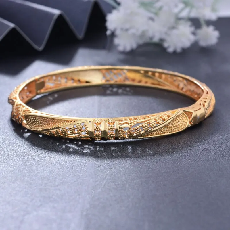 1Pcs Dubai Gold Color Jewelry Bresslate Bangles &amp; Bracelets  Halloween Gift