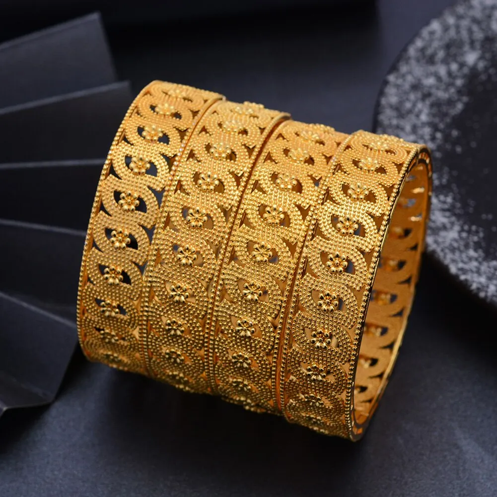 1Pcs Gold Color Bangles For women African bridal Bangles Bracelets