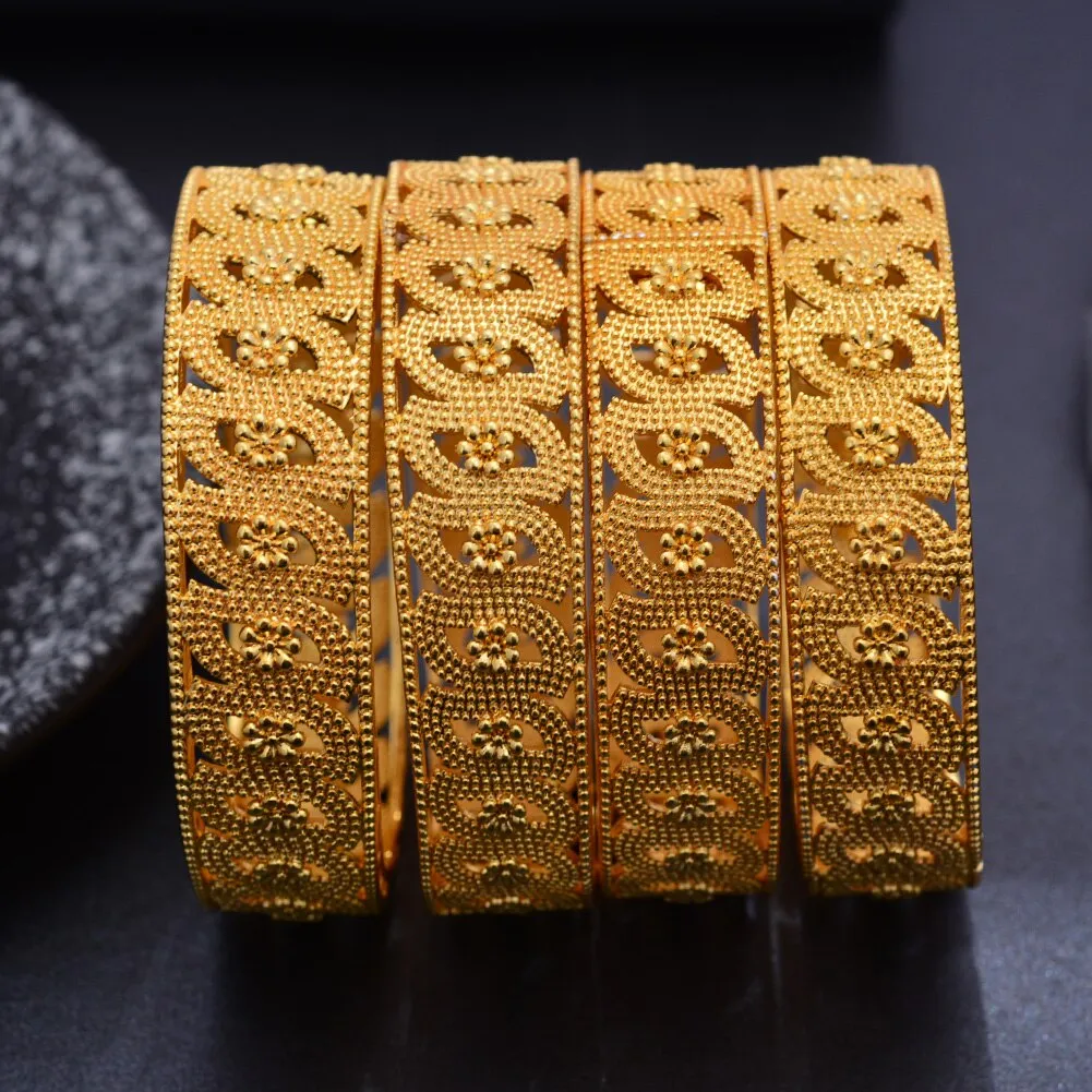 1Pcs Gold Color Bangles For women African bridal Bangles Bracelets