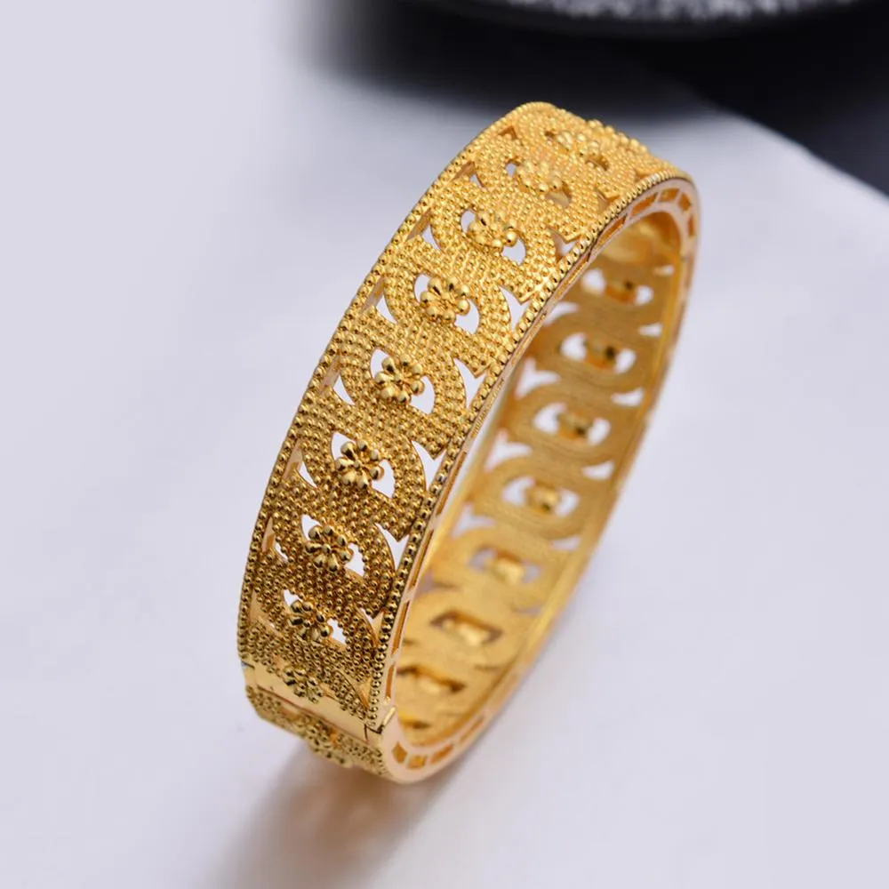 1Pcs Gold Color Bangles For women African bridal Bangles Bracelets