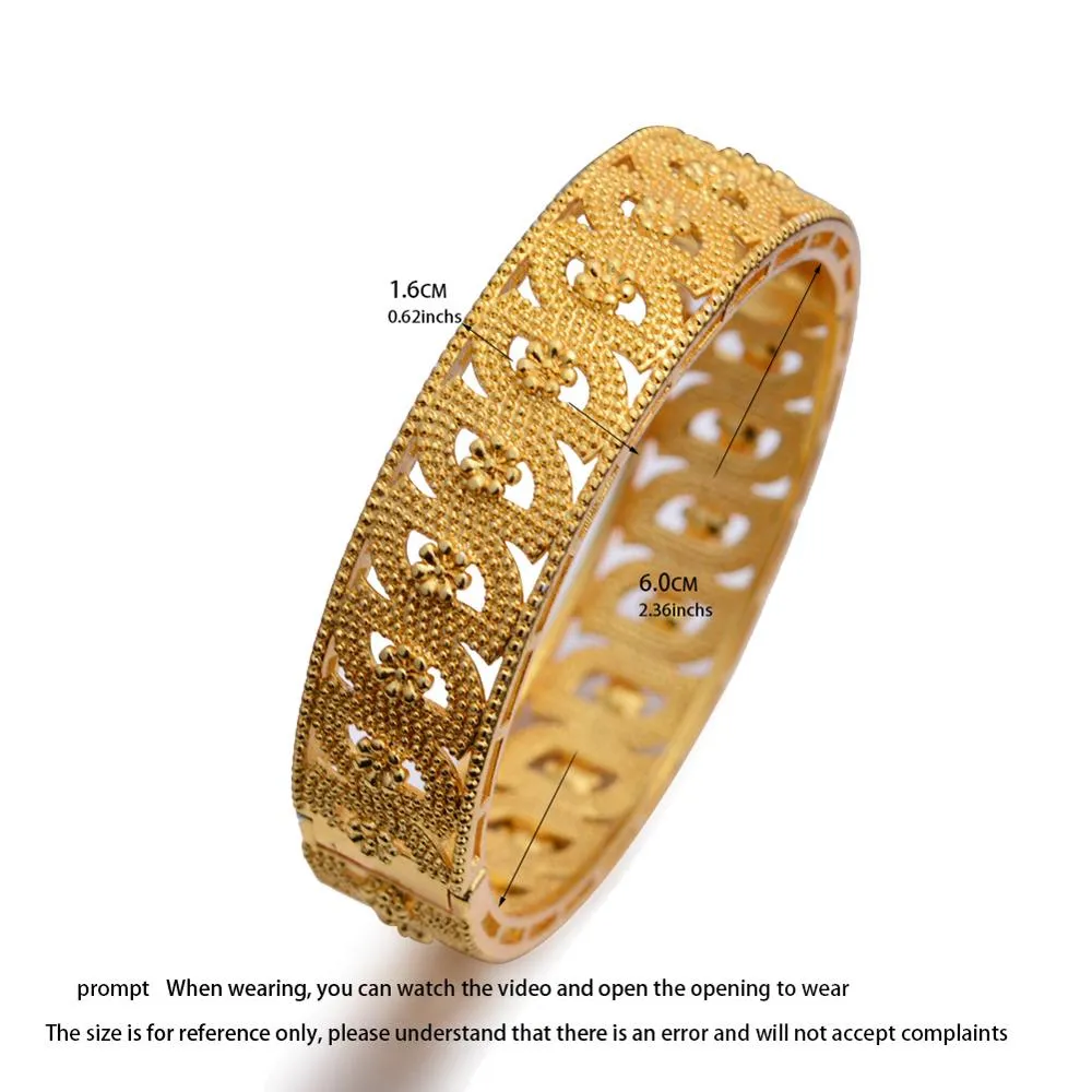 1Pcs Gold Color Bangles For women African bridal Bangles Bracelets