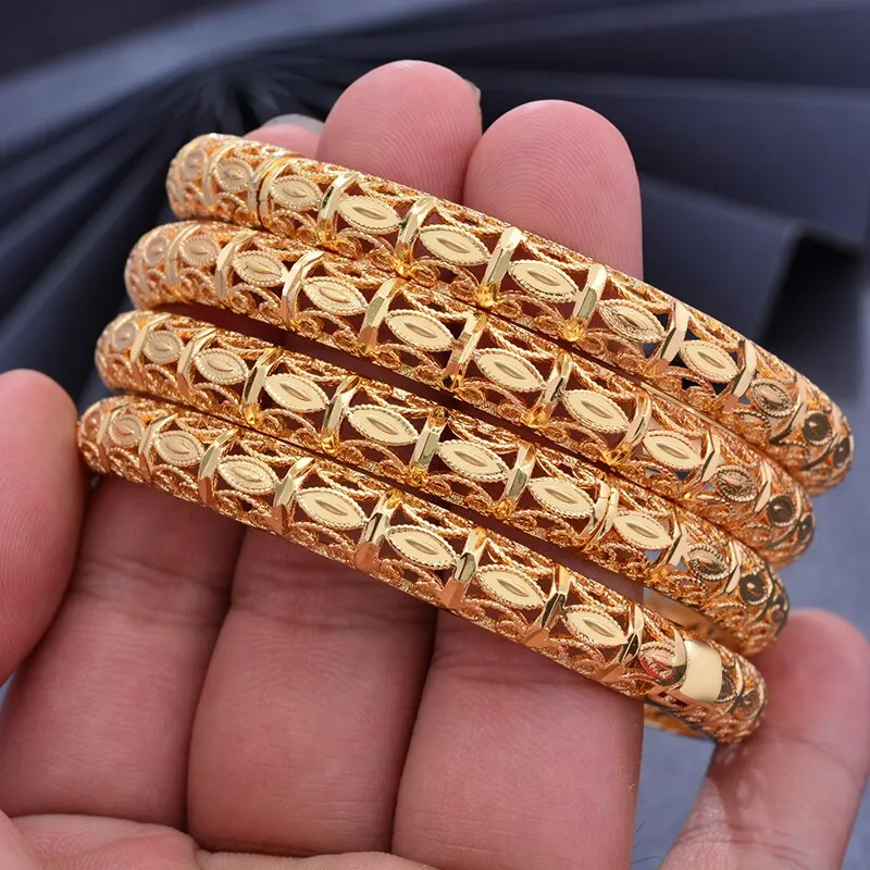 1pcs/lot Dubai Bangles Gold Color Bangles For Women