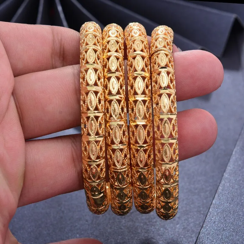 1pcs/lot Dubai Bangles Gold Color Bangles For Women