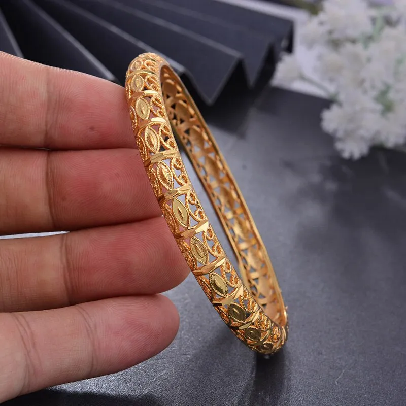 1pcs/lot Dubai Bangles Gold Color Bangles For Women