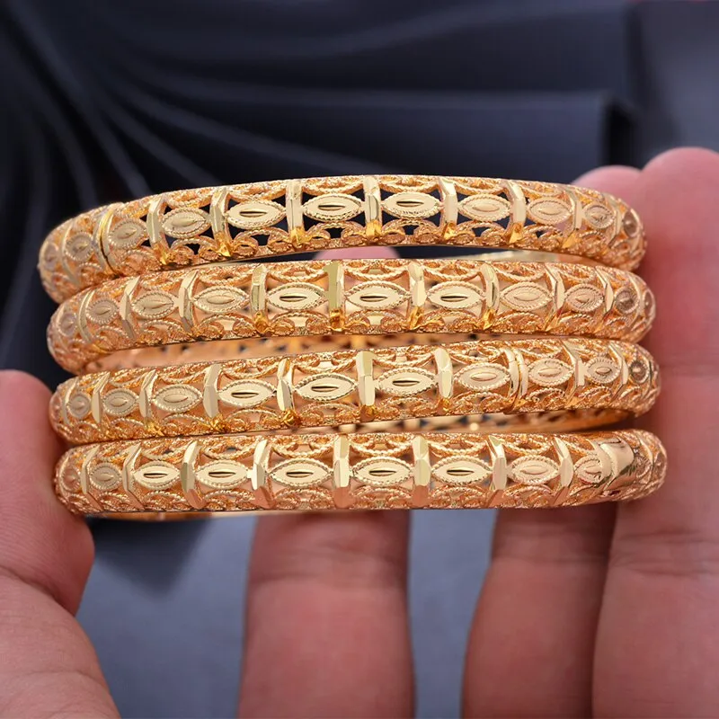 1pcs/lot Dubai Bangles Gold Color Bangles For Women