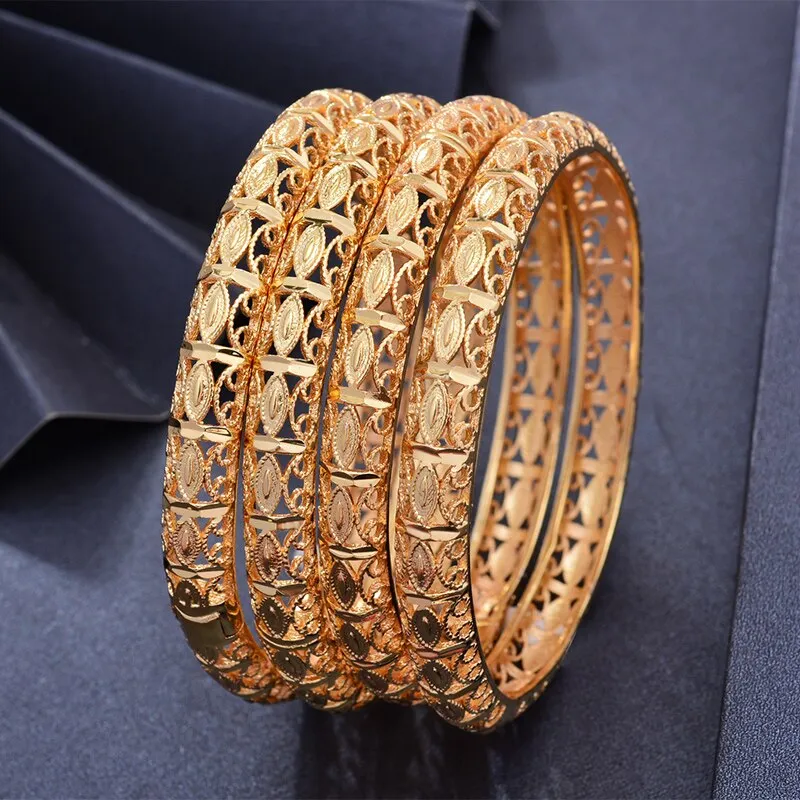 1pcs/lot Dubai Bangles Gold Color Bangles For Women