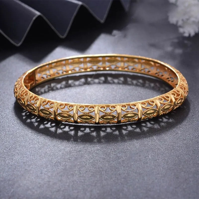 1pcs/lot Dubai Bangles Gold Color Bangles For Women