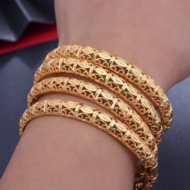 1pcs/lot Dubai Bangles Gold Color Bangles For Women