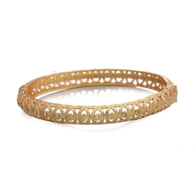 24K 1pcs Copper Gold color Dubai Bangles For Men/Women