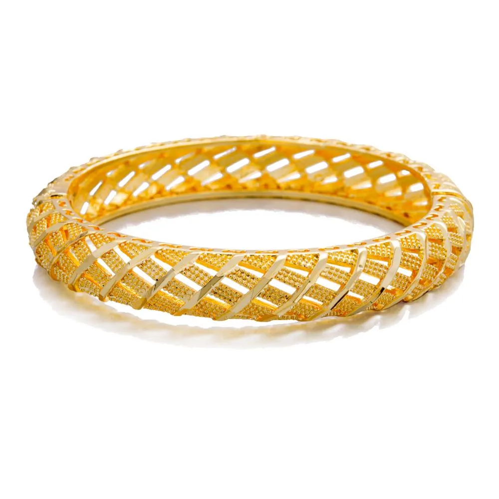 24K Bangles 4Pcs/lot Gold Color Bangles For Women Girls