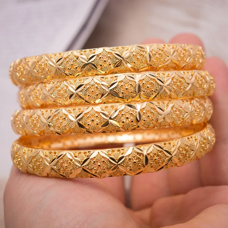 24K Dubai Fashion Women Bangle Copper Jewelry