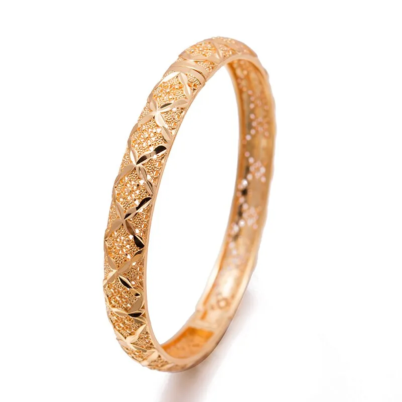 24K Dubai Fashion Women Bangle Copper Jewelry