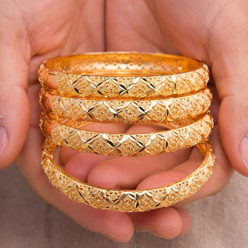 24K Dubai Fashion Women Bangle Copper Jewelry