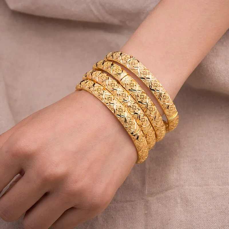 24K Dubai Fashion Women Bangle Copper Jewelry