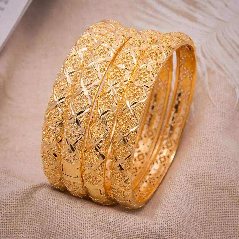 24K Dubai Fashion Women Bangle Copper Jewelry