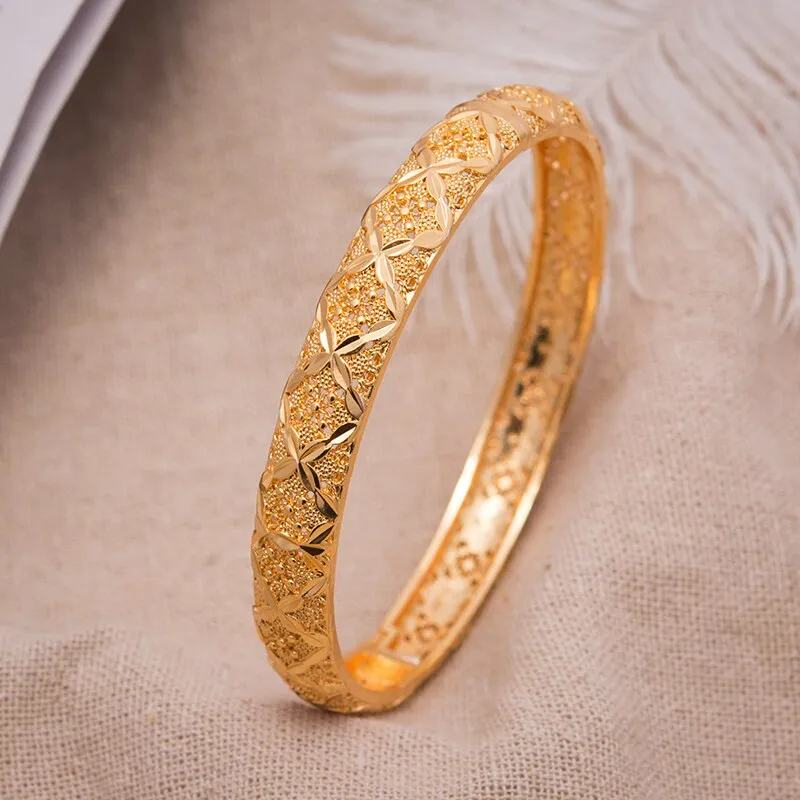 24K Dubai Fashion Women Bangle Copper Jewelry