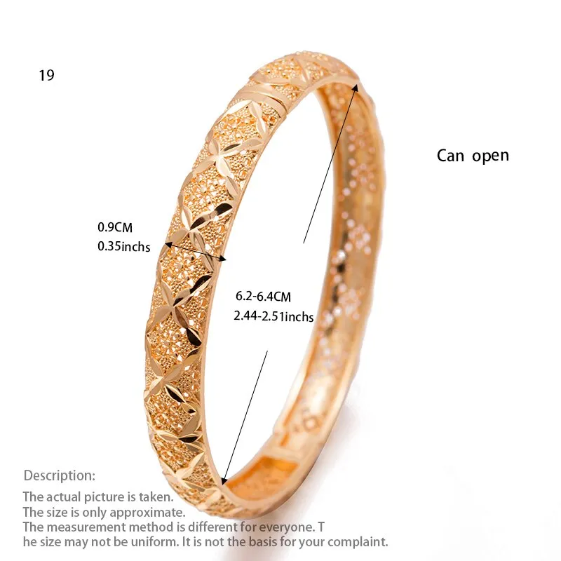 24K Dubai Fashion Women Bangle Copper Jewelry
