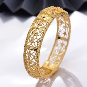 24K Jewelry Big Dubai Gold Color Bangles for Women Dubai Jewelry Ethiopian Bracelet