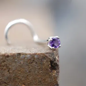 2mm Amethyst Nose Stud