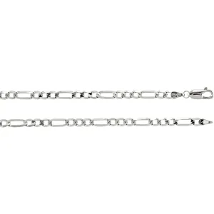 4.0mm Anti-Tarnish Figaro Chain 925 Sterling Silver, 20 Inches