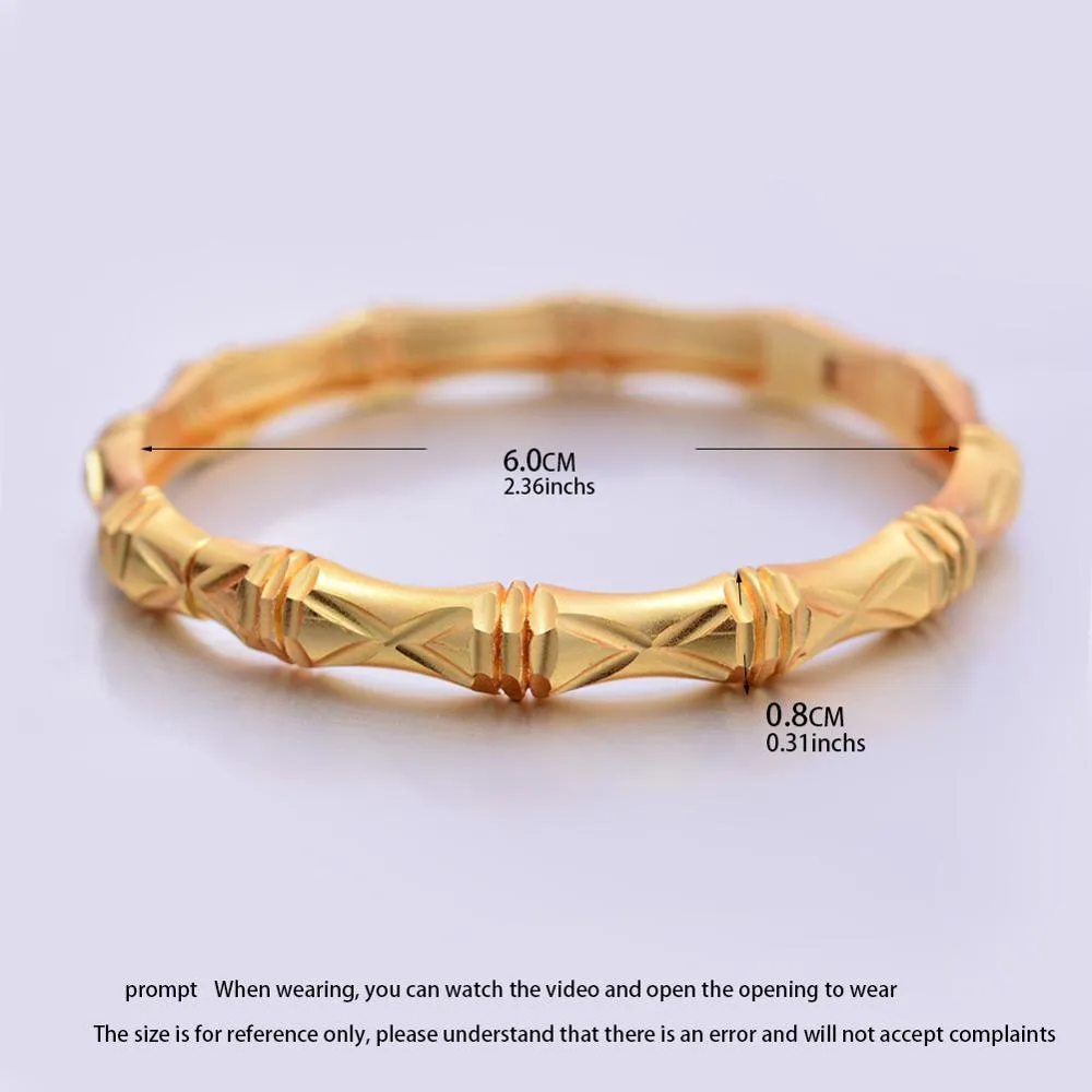 4Pcs Gold Color Bangles For women African bridal Bangles Bracelets  Gold wedding gifts