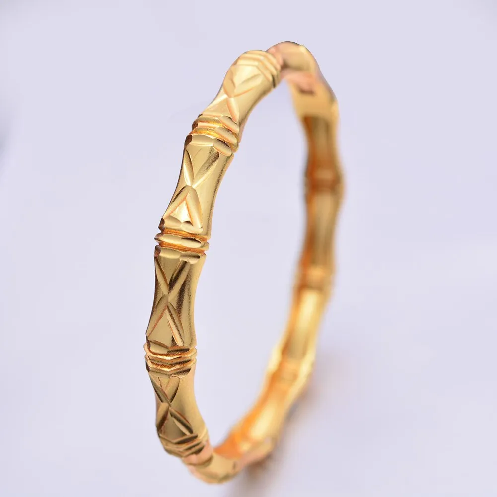 4Pcs Gold Color Bangles For women African bridal Bangles Bracelets  Gold wedding gifts