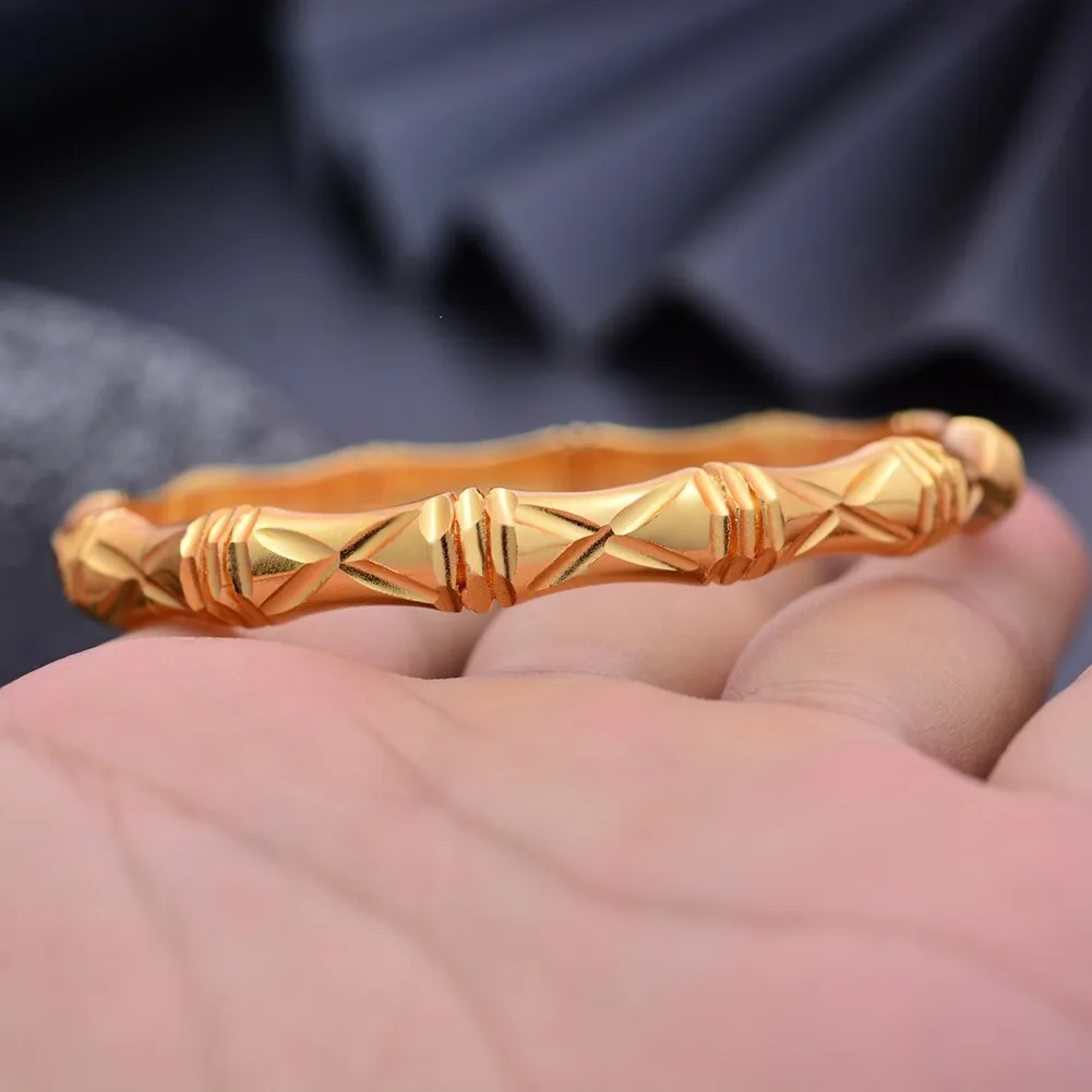4Pcs Gold Color Bangles For women African bridal Bangles Bracelets  Gold wedding gifts