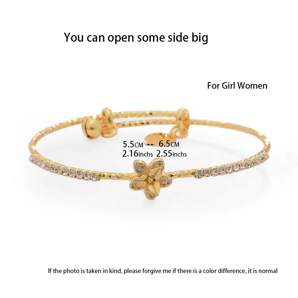 4pcs/lot Dubai Indian Gold Color Bangles Bracelets For Women Girls