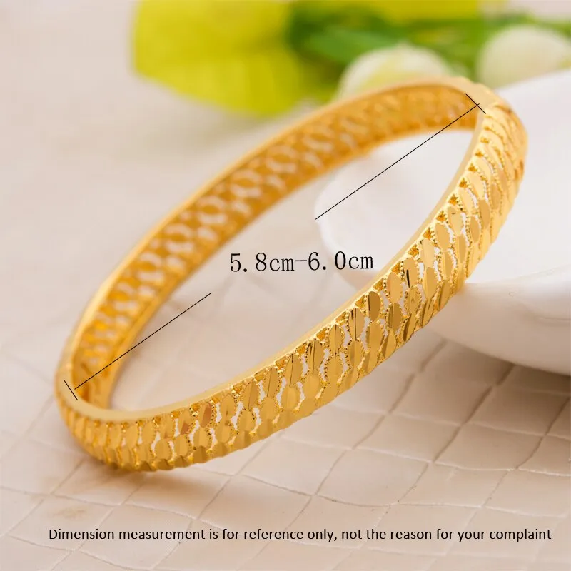 4Pcs/lot Fashion women wedding Africa Gold Color Bangles