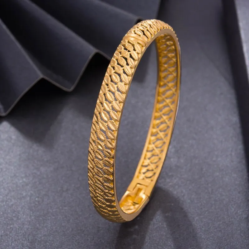 4Pcs/lot Fashion women wedding Africa Gold Color Bangles