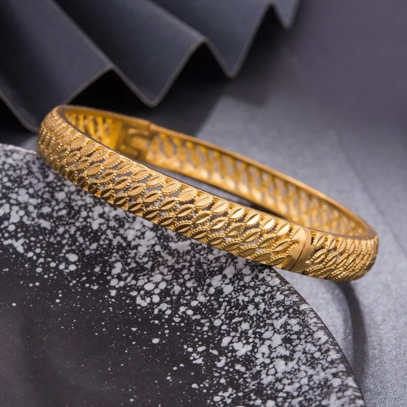 4Pcs/lot Fashion women wedding Africa Gold Color Bangles