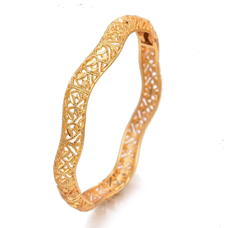 4Pcs/lot Top Quality Dubai Gold Color Bangles For Women