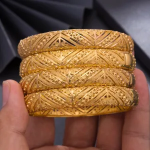 4Pcs/lot Top Quality Dubai Gold Color Bangles for Women/Men