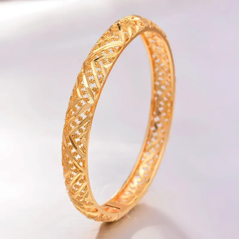 4pcs/lot Vintage Women Bracelet Ethnic Flower Bangles
