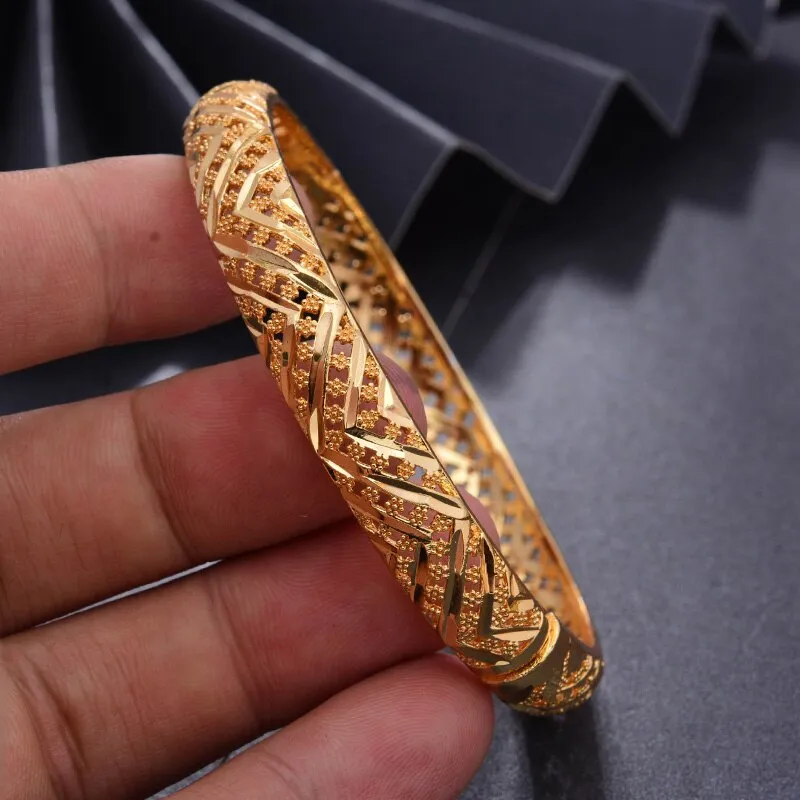 4pcs/lot Vintage Women Bracelet Ethnic Flower Bangles